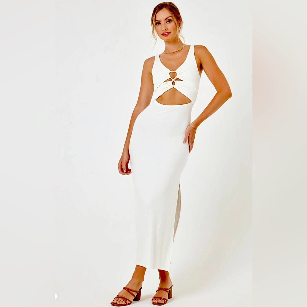 LSPACE AMBROSE MAXI DRESS CREAM/WHITE SIZE SMALL NWT SIMILAR TO CAMILLE DRESS